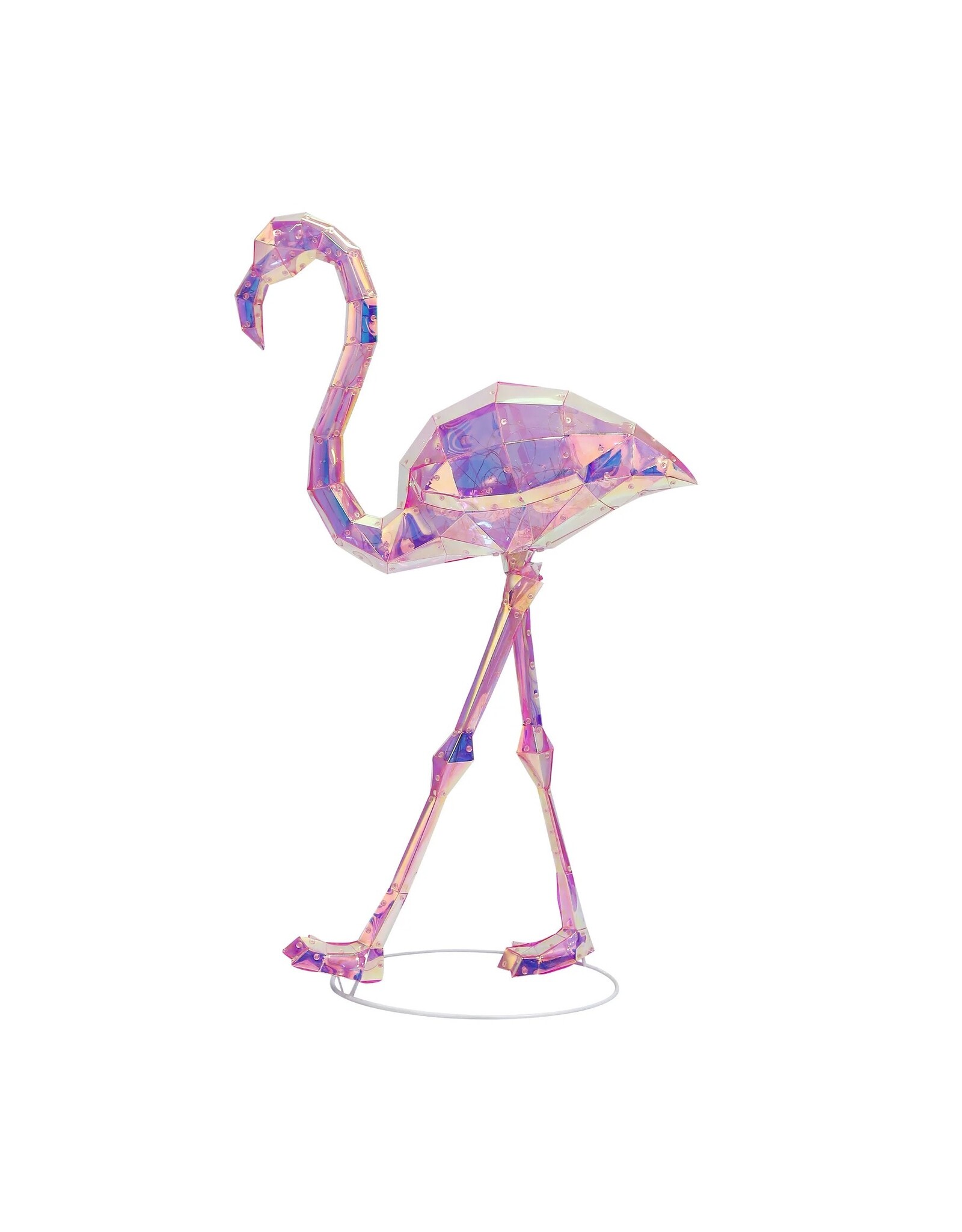 Seasonal Prismatic Iridescent LED Flamingo Decor 36 Inch Mojito