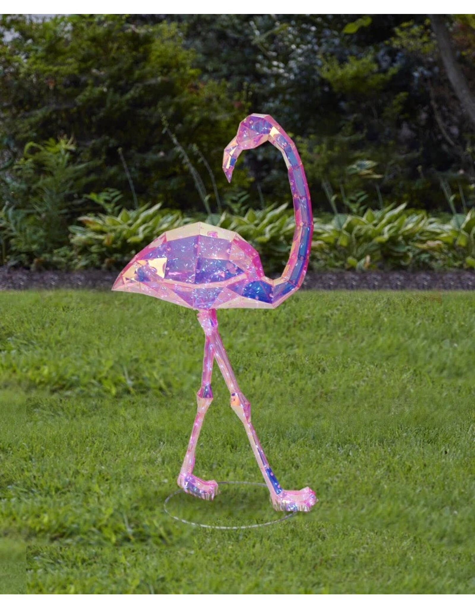 Seasonal Prismatic Iridescent LED Flamingo Decor 36 Inch Margarita
