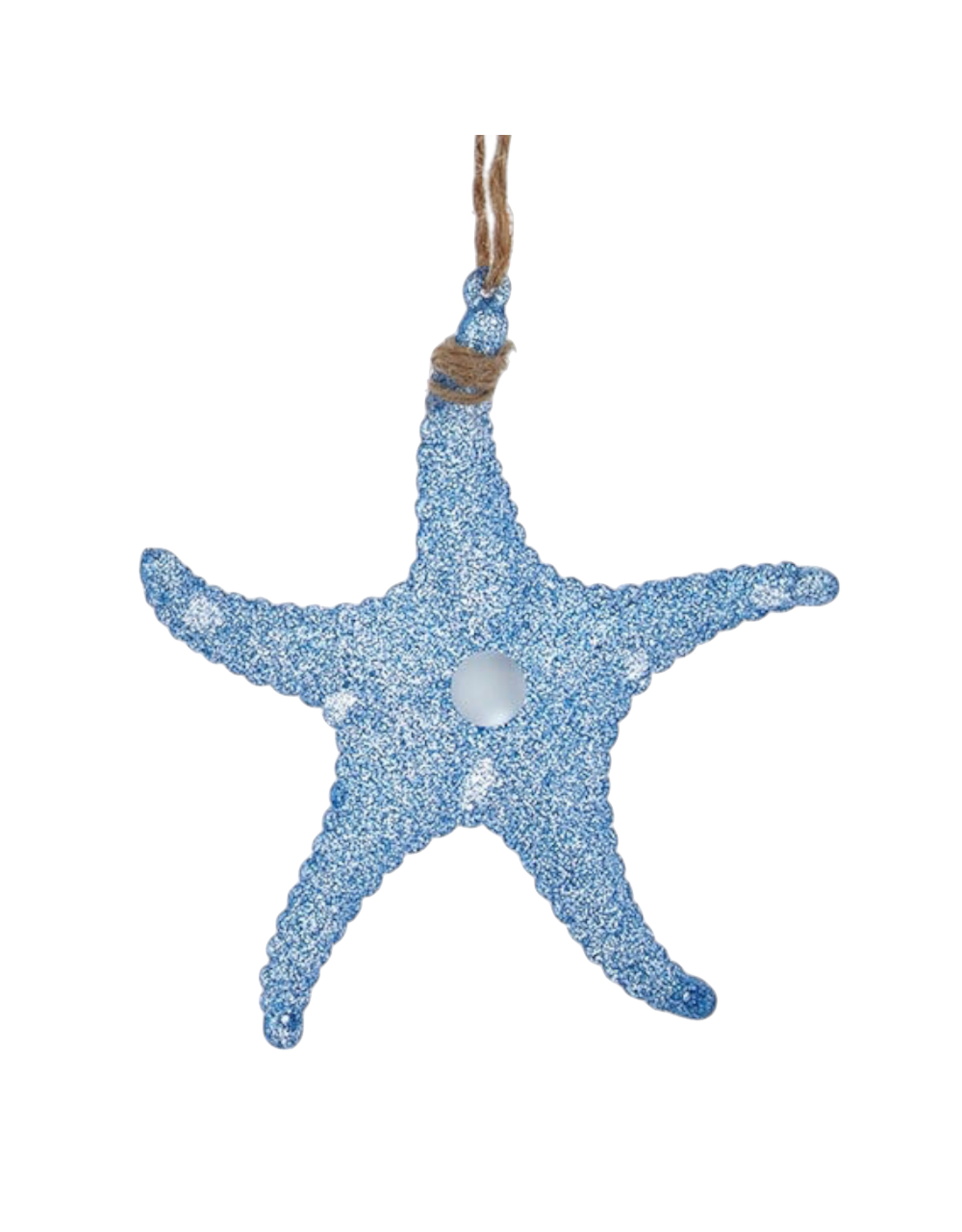 Kurt Adler Acrylic Glittered Starfish Ornament 5 Inch Dark Blue