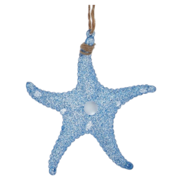 Kurt Adler Acrylic Glittered Starfish Ornament 5 Inch Dark Blue