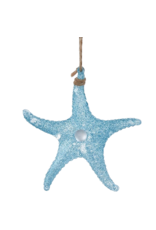 Kurt Adler Acrylic Glittered Starfish Ornament 5 Inch Light Blue