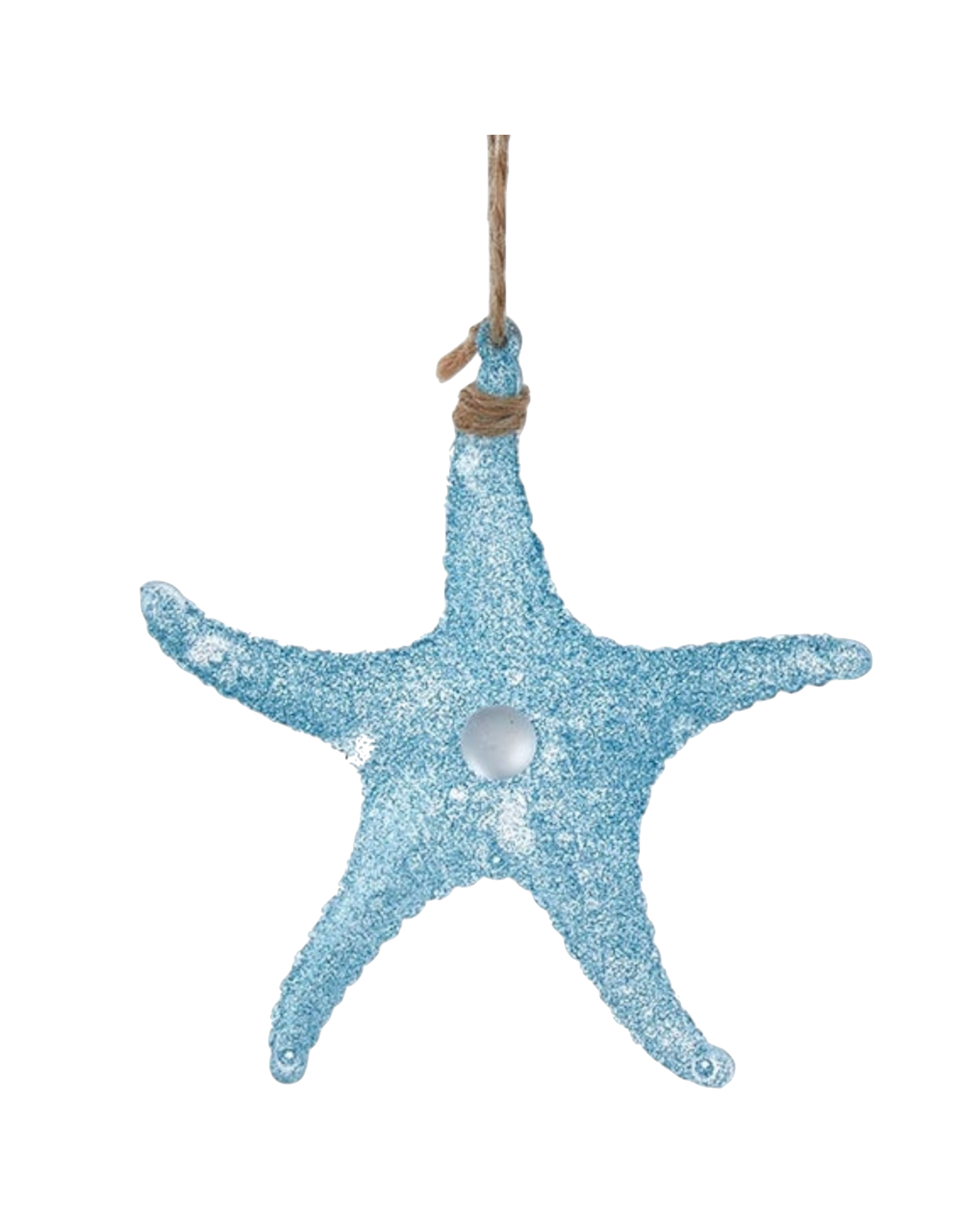 Kurt Adler Acrylic Glittered Starfish Ornament 5 Inch Light Blue