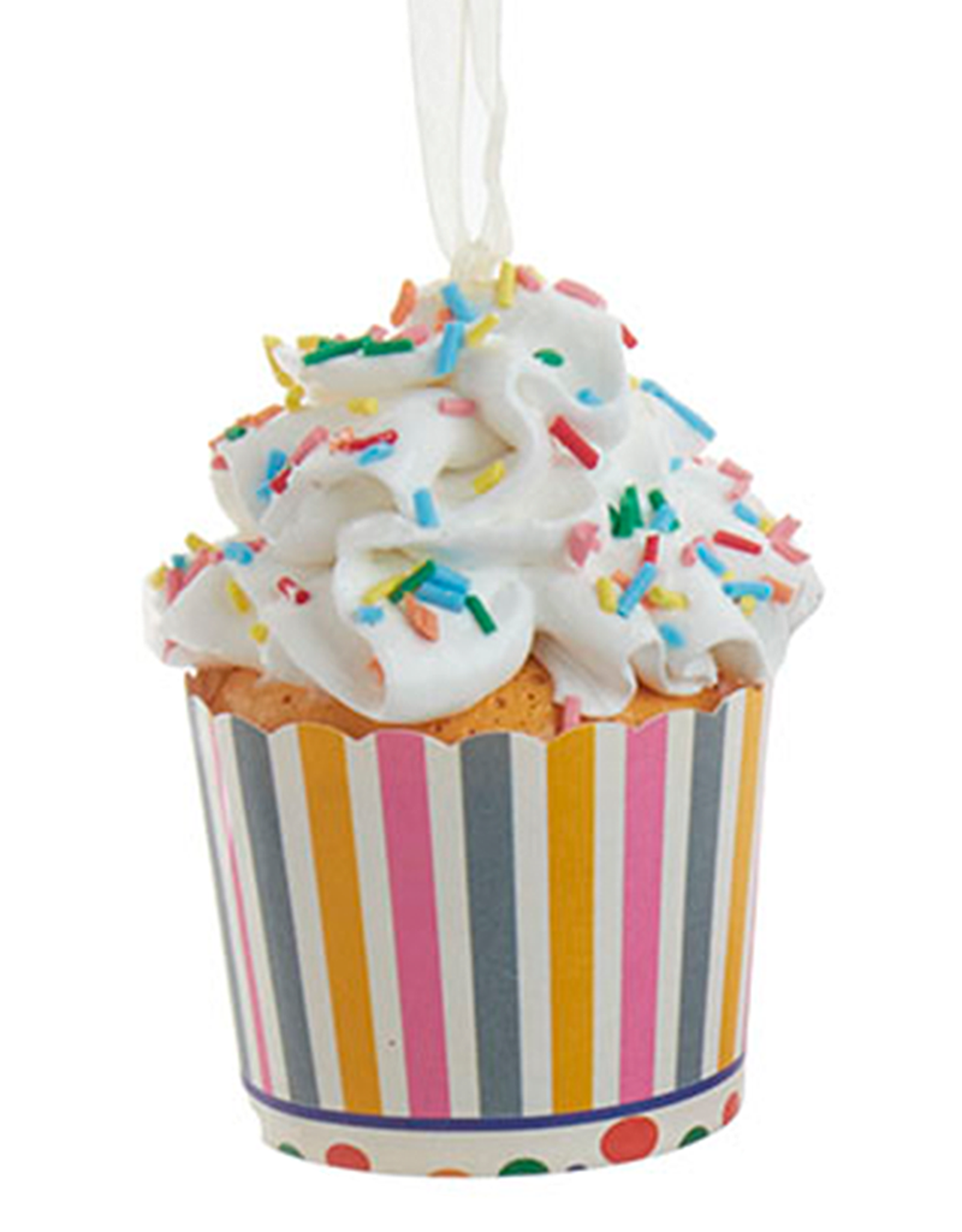 Kurt Adler Cupcake Ornament In Paper Cup w White Frosting