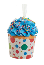 Kurt Adler Cupcake Ornament In Paper Cup w Blue Frosting Kurt Adler Cupcake Ornament In Paper Cup w Blue Frosting