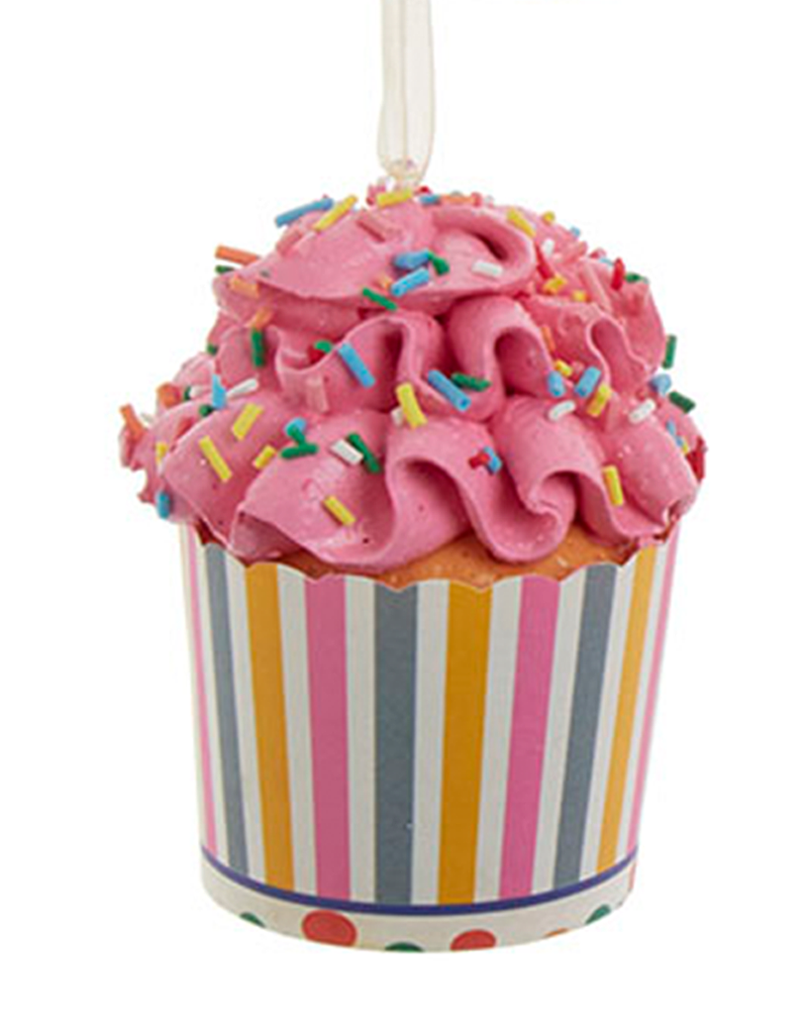 Kurt Adler Cupcake Ornament In Paper Cup w Pink Frosting