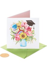 PAPYRUS® Graduation Card Florals In Vase Cap N Diploma