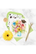 PAPYRUS® Graduation Card Florals In Vase Cap N Diploma