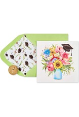 PAPYRUS® Graduation Card Florals In Vase Cap N Diploma