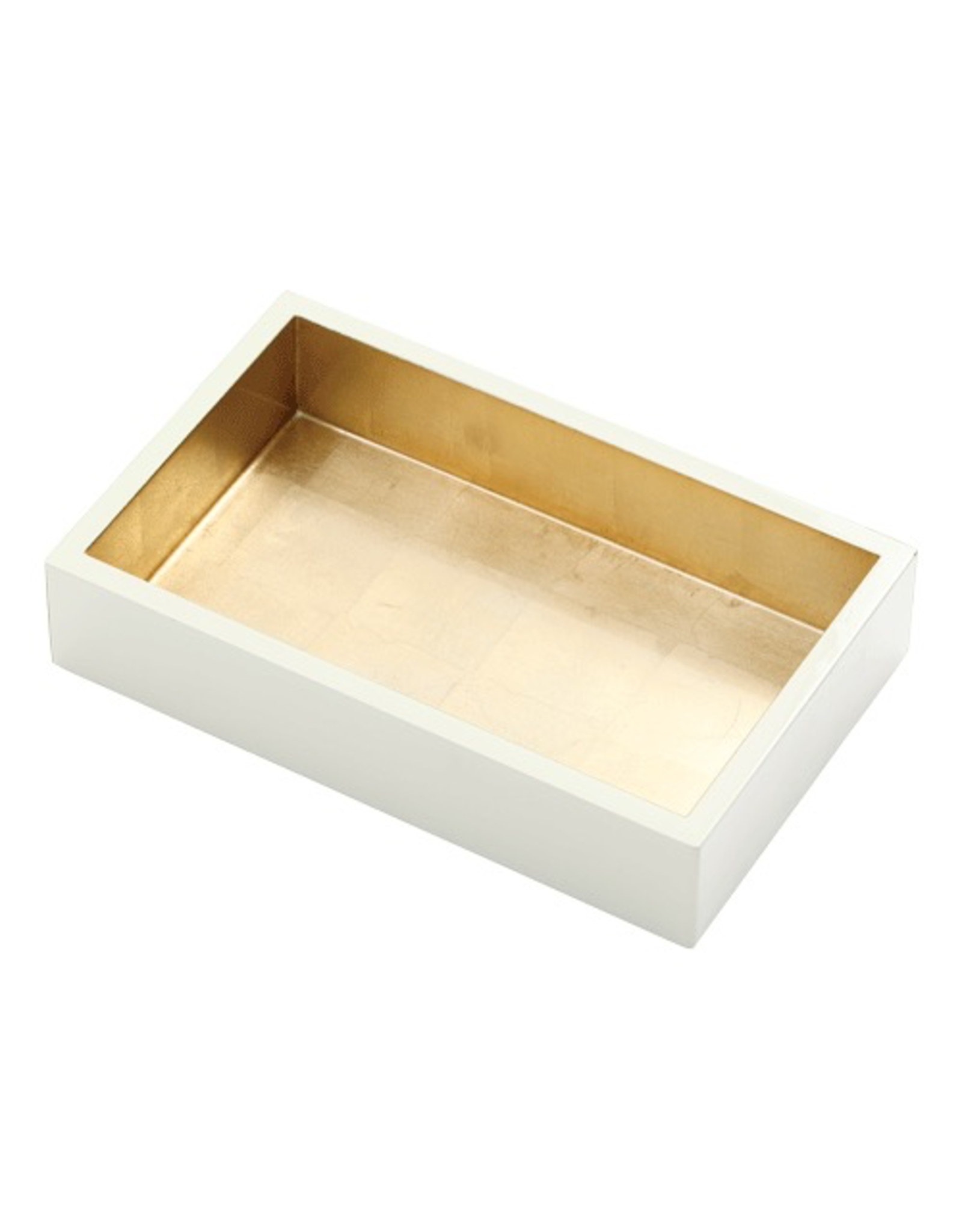 Caspari Ivory w Gold Lacquer Guest Towel Napkin Holder