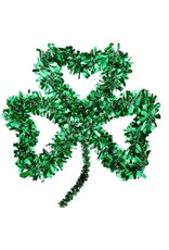 DIGS-N-GIFTS Irish Tinsel Shamrock Wreath 14x12 Inch St. Patrick's Day Decor