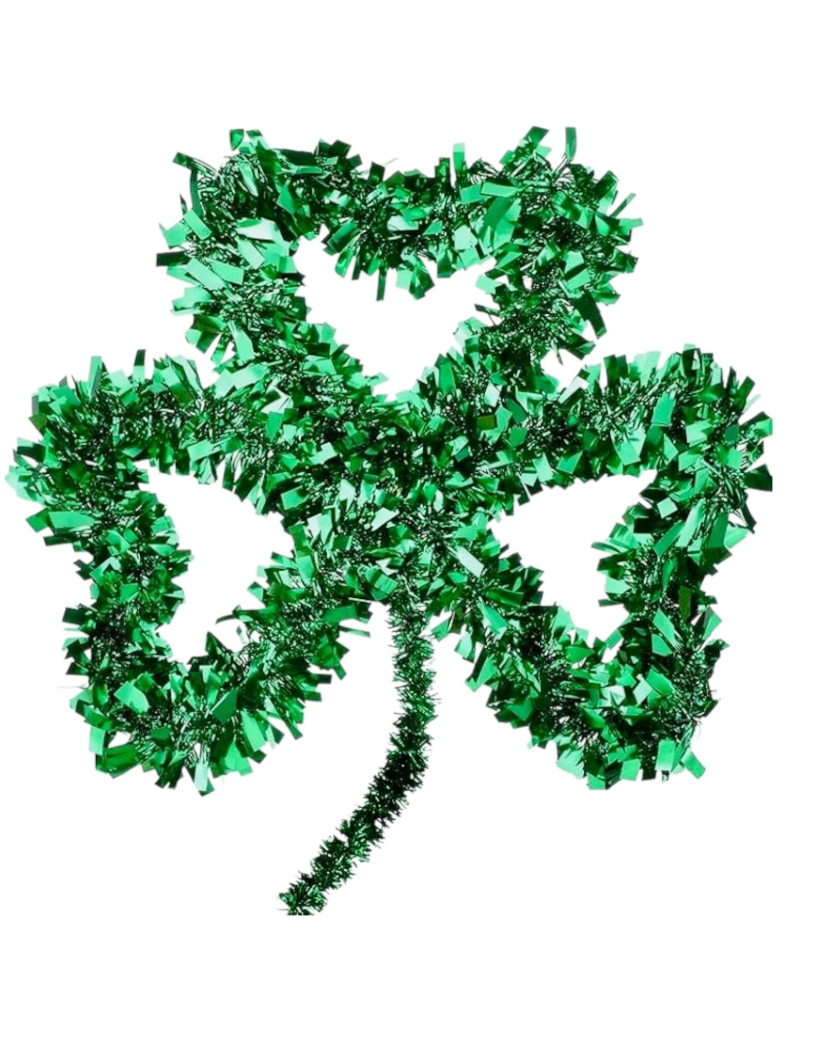 DIGS-N-GIFTS Irish Tinsel Shamrock Wreath 14x12 Inch St. Patrick's Day Decor