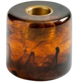 Caspari Candleholder Tortoiseshell Resin Round Taper Holder 1CT