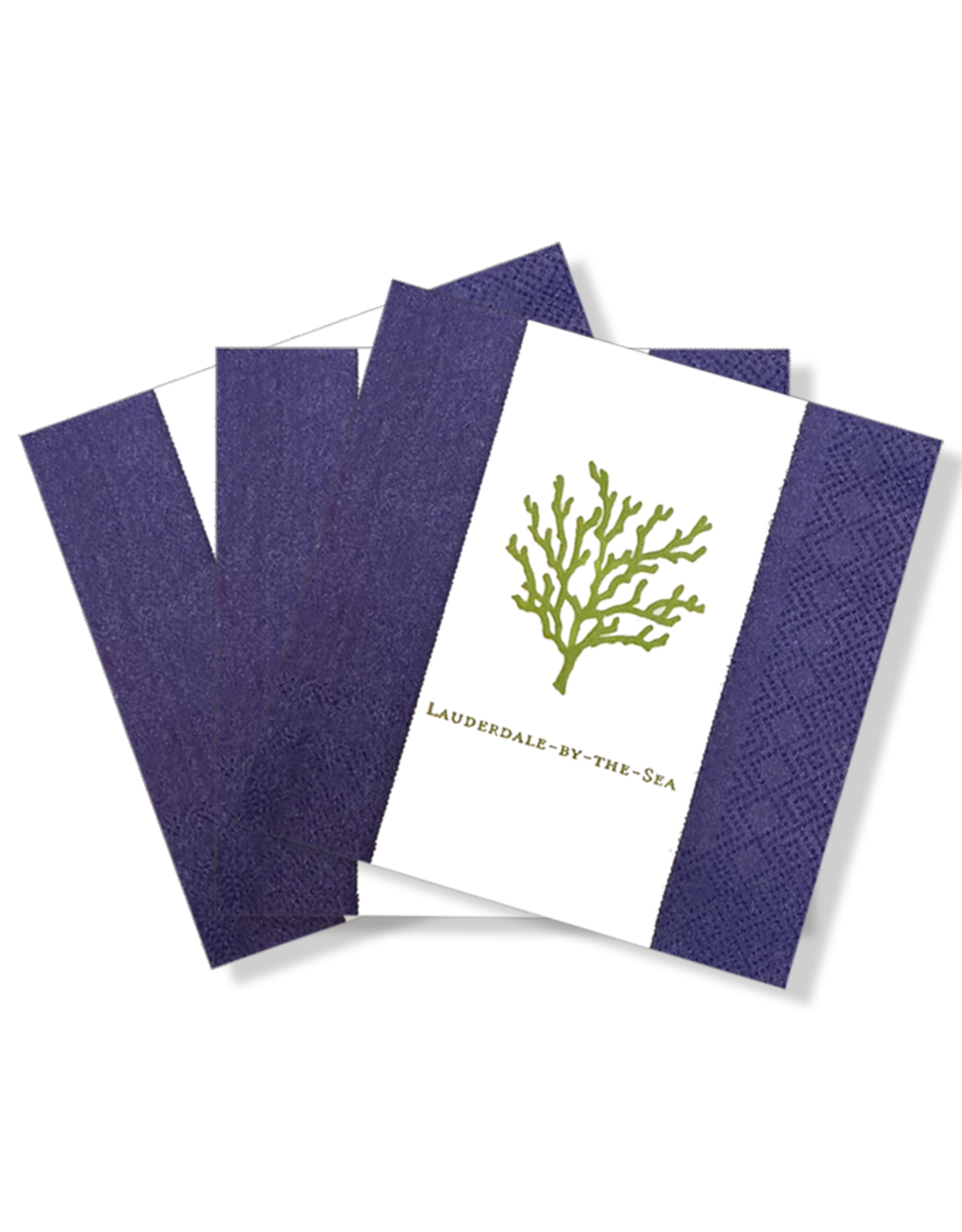 Caspari Lauderdale-By-The-Sea Cocktail Napkins 24pk Coral Reef DB