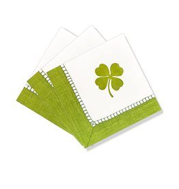 Caspari Irish St Patrick's Day Napkins 24pk Shamrock Cloverleaf