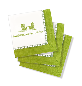 Caspari Lauderdale-By-The-Sea Cocktail Napkins 24pk Beach Chairs G