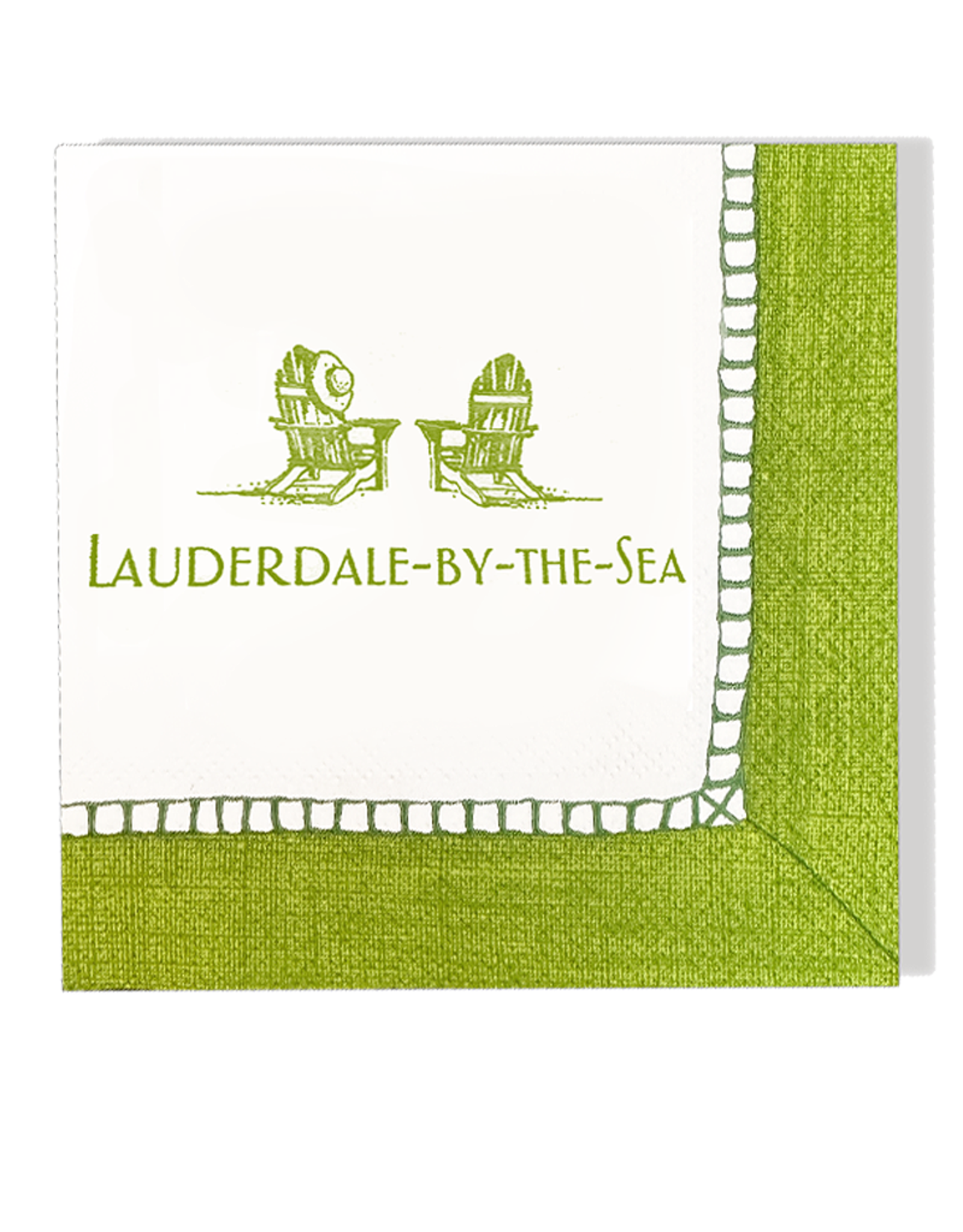 Caspari Lauderdale-By-The-Sea Cocktail Napkins 24pk Beach Chairs G