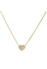 Dean Davidson Jewelry Gold Petite Pave Heart Pendant Necklace