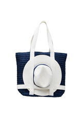 Mud Pie Women's Hats Tote Bag And Hat Gift Set in Navy
