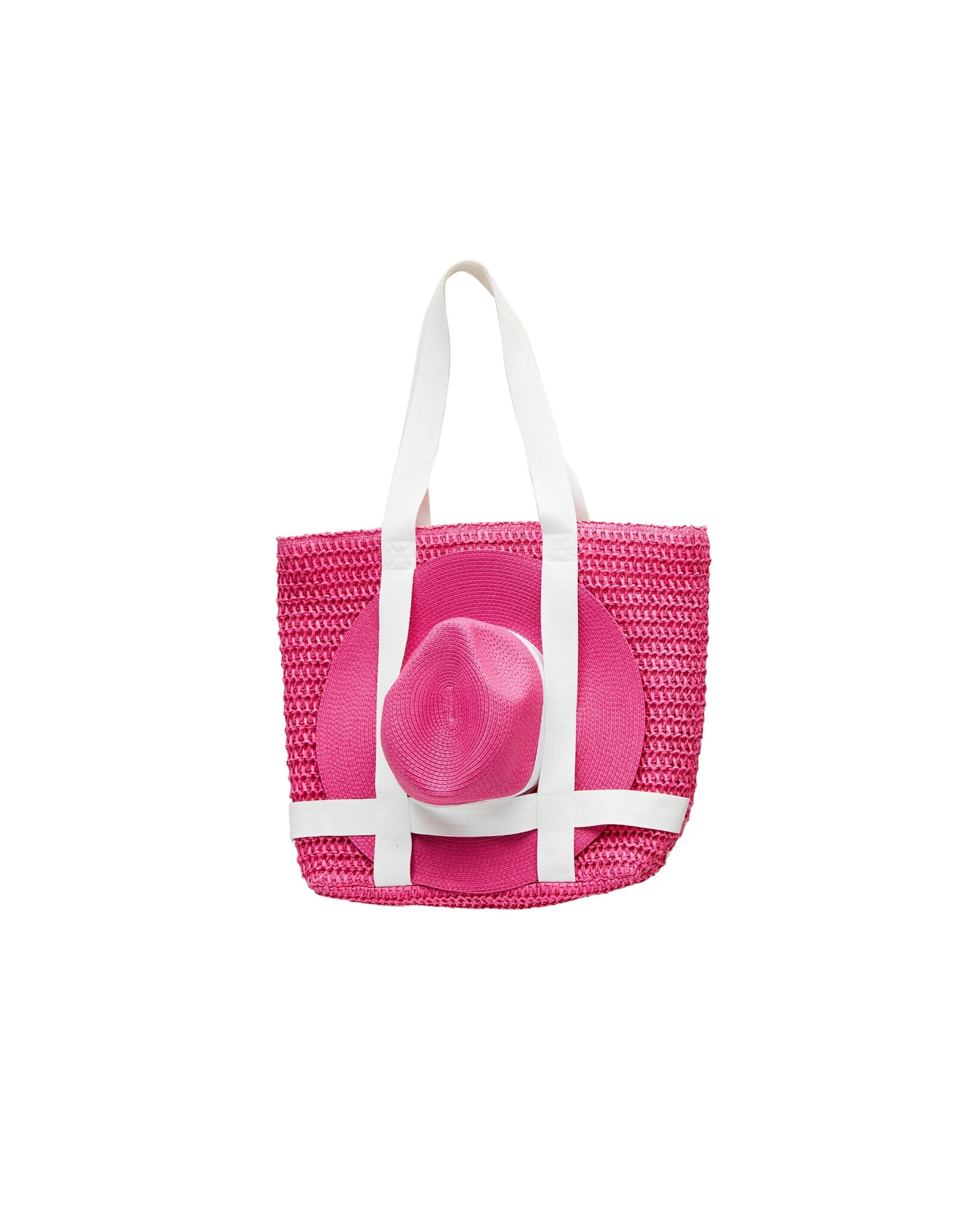 Mud Pie Women's Hats Tote Bag And Hat Gift Set in Pink