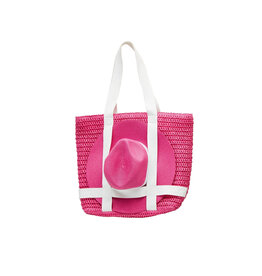 Mud Pie Women's Hats Tote Bag And Hat Gift Set in Pink