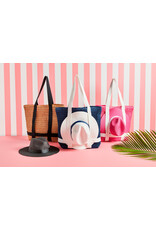Mud Pie Women's Hats Tote Bag And Hat Gift Set in Pink