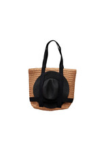 Mud Pie Women's Hats Tote Bag And Hat Gift Set in Black