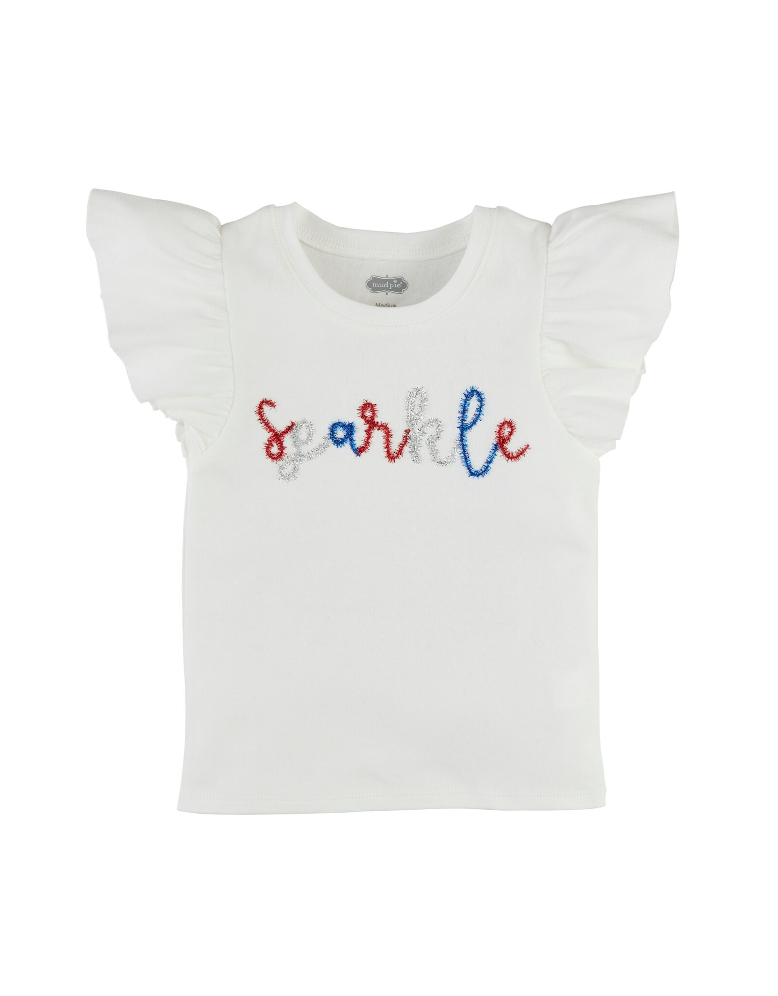 Mud Pie 4th Of July Girls Toddler Tee Sparkle 12-18 Months