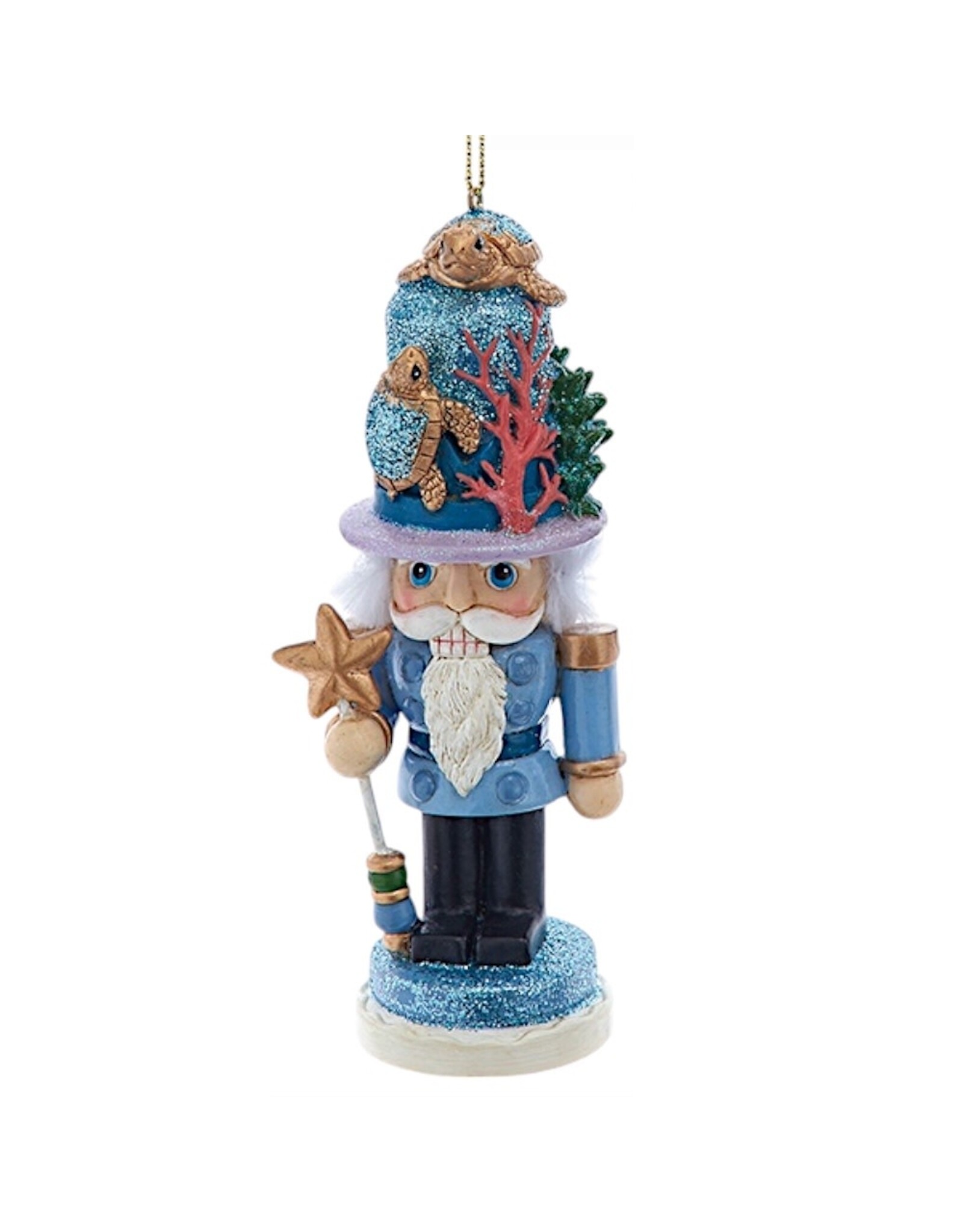 Kurt Adler Hollywood Nautical Nutcracker Ornament 5” Sea Turtle