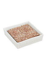Mud Pie Woven Stoneware Cocktail Napkin Holder Caddy Set
