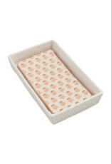 Mud Pie Woven Stoneware Guest Towel Napkin Holder Caddy Set