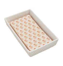 Mud Pie Woven Stoneware Guest Towel Napkin Holder Caddy Set