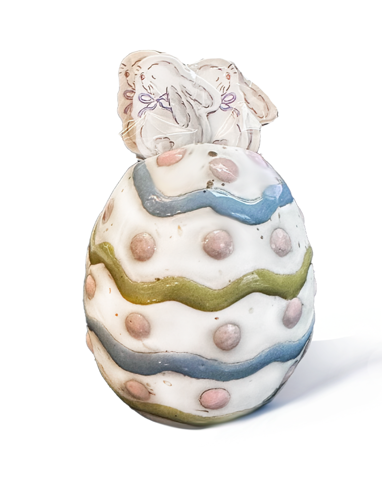 Mud Pie Stoneware Easter Toothpick Holder | Easter Egg w Bunny Picks