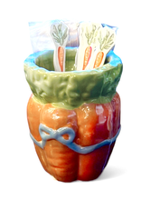 Mud Pie Stoneware Easter Toothpick Holder | Carrot Basket w Carrot Picks