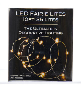 Kurt Adler LED Fairy Lights 10FT 25 Lite Warm White Battery Operated
