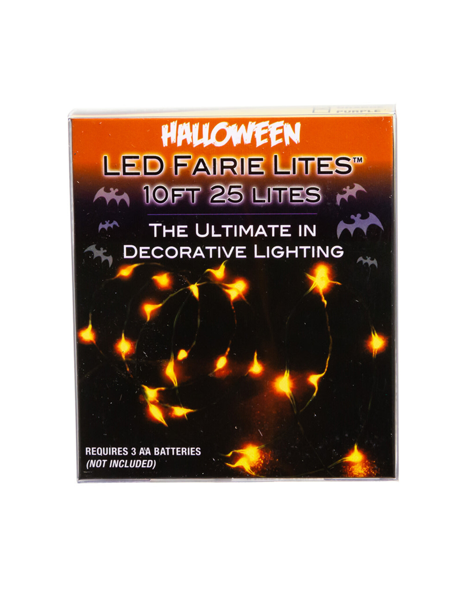 Kurt Adler Halloween LED Fairy Lights 10FT 25 Lite Orange B/O