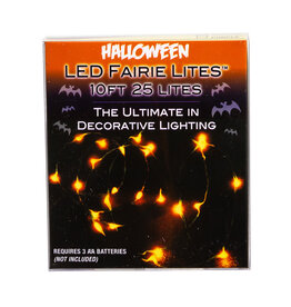 Kurt Adler Halloween LED Fairy Lights 10FT 25 Lite Orange B/O
