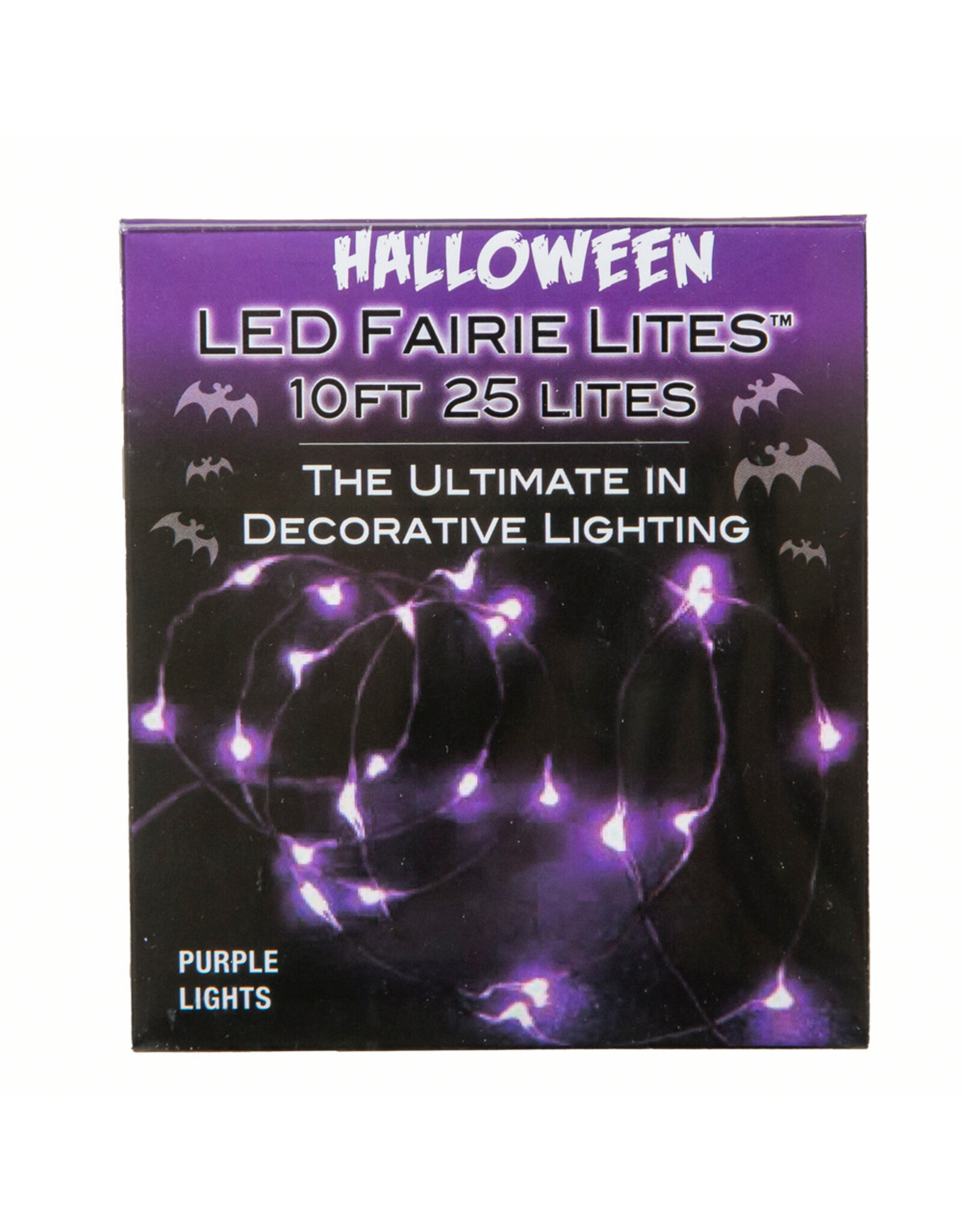 Kurt Adler Halloween LED Fairy Lights 10FT 25 Lite Purple B/O