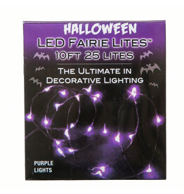 Kurt Adler Halloween LED Fairy Lights 10FT 25 Lite Purple B/O