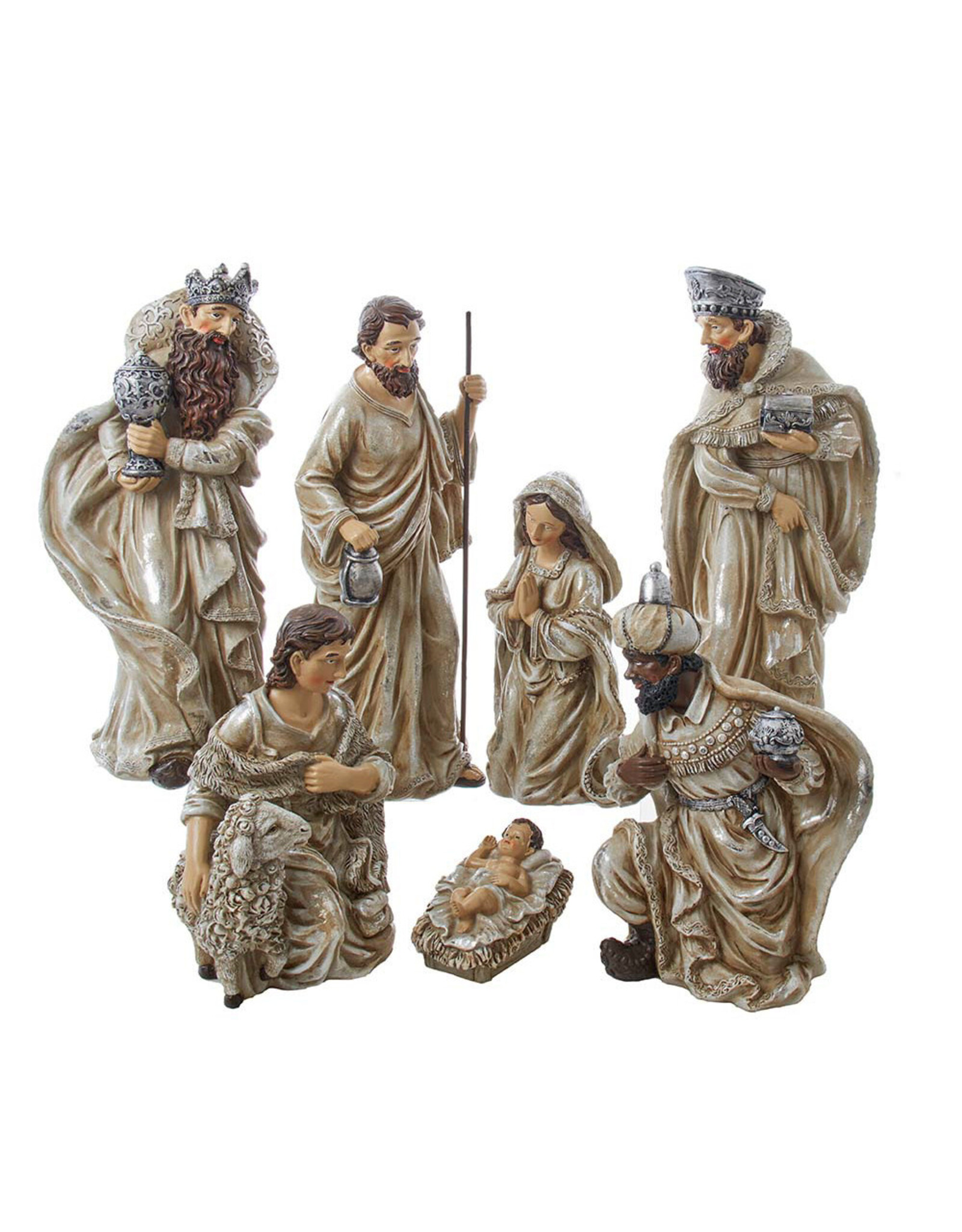 Kurt Adler Holy Family Nativity Table Piece 7pc Set