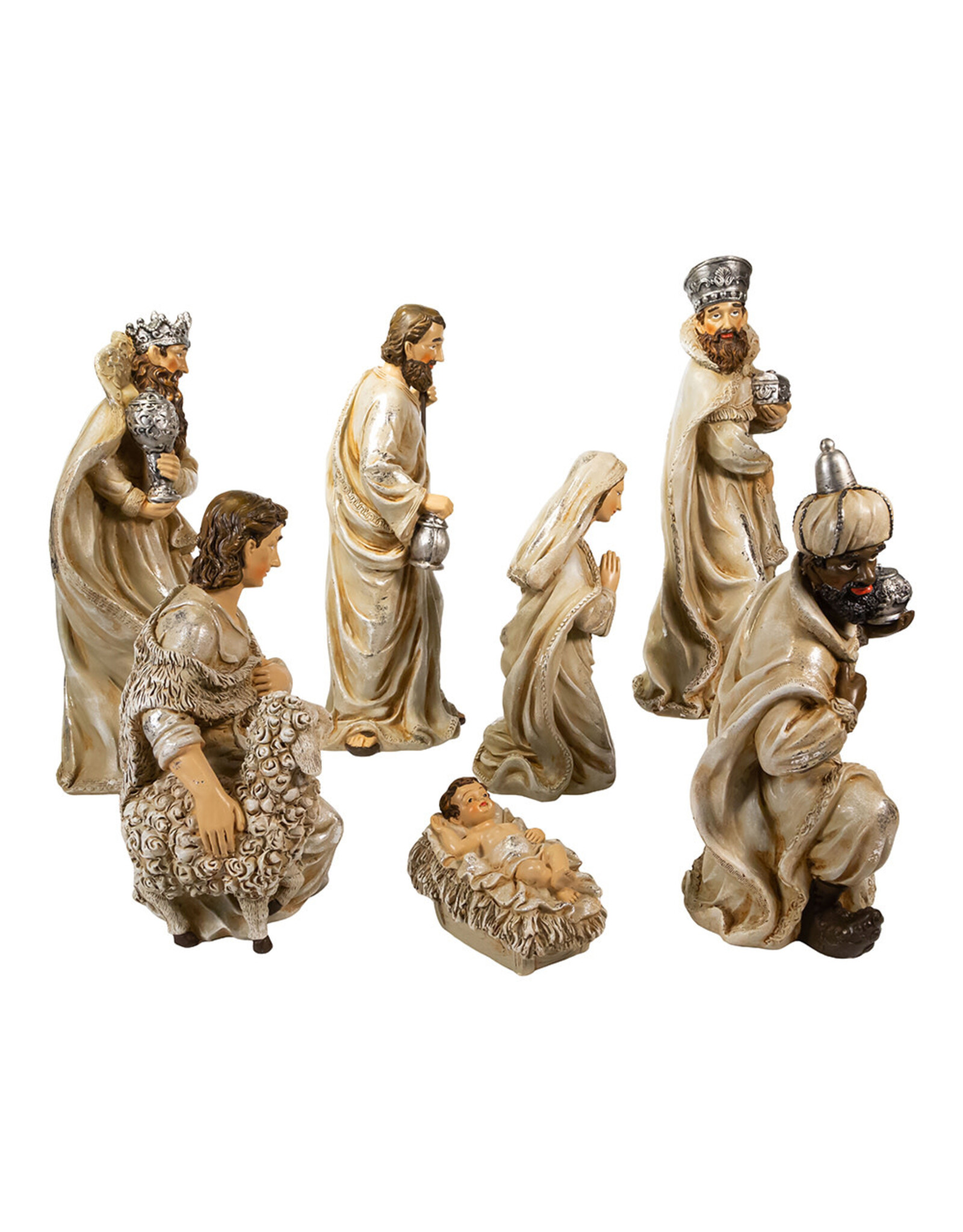 Kurt Adler Holy Family Nativity Table Piece 7pc Set