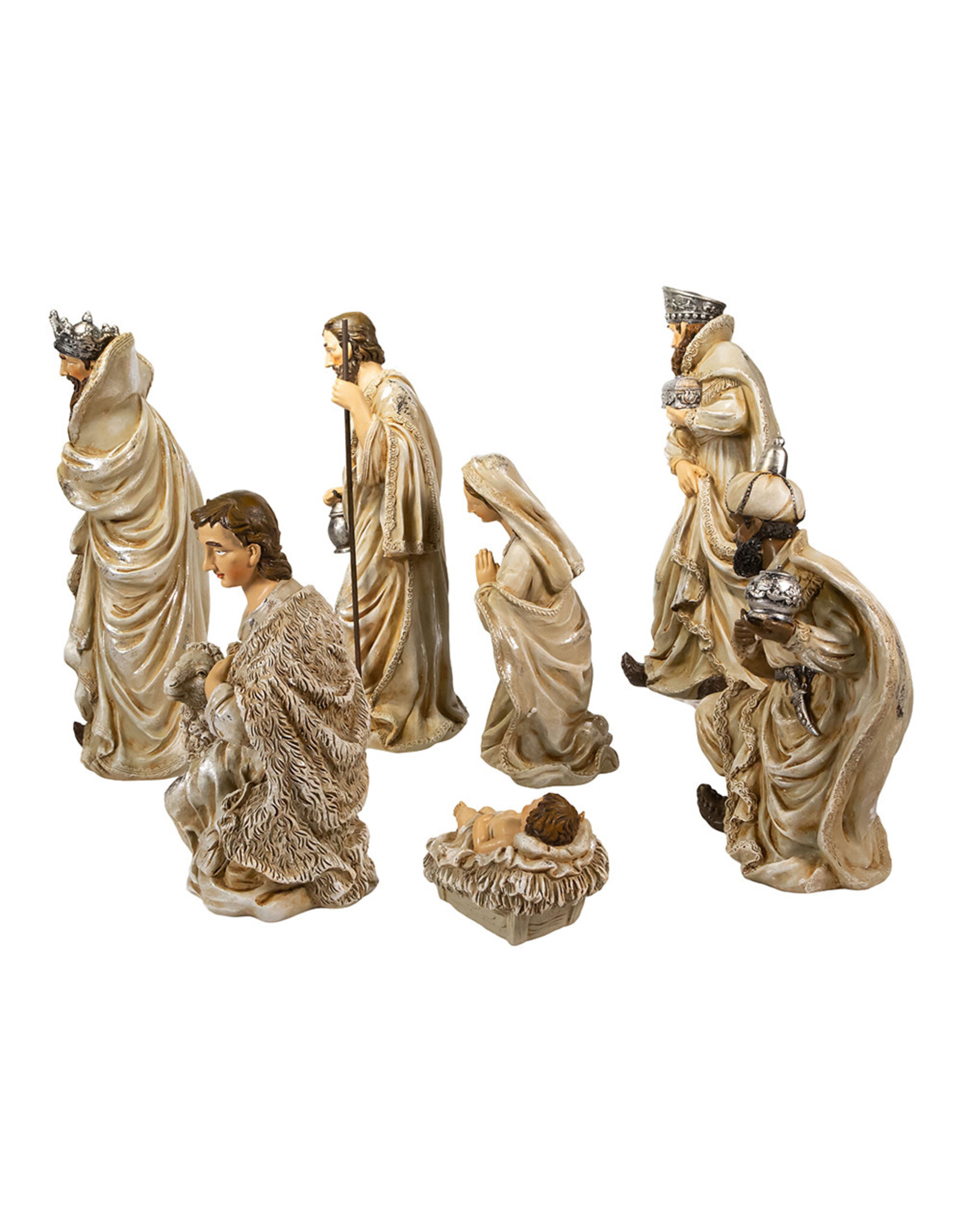 Kurt Adler Holy Family Nativity Table Piece 7pc Set