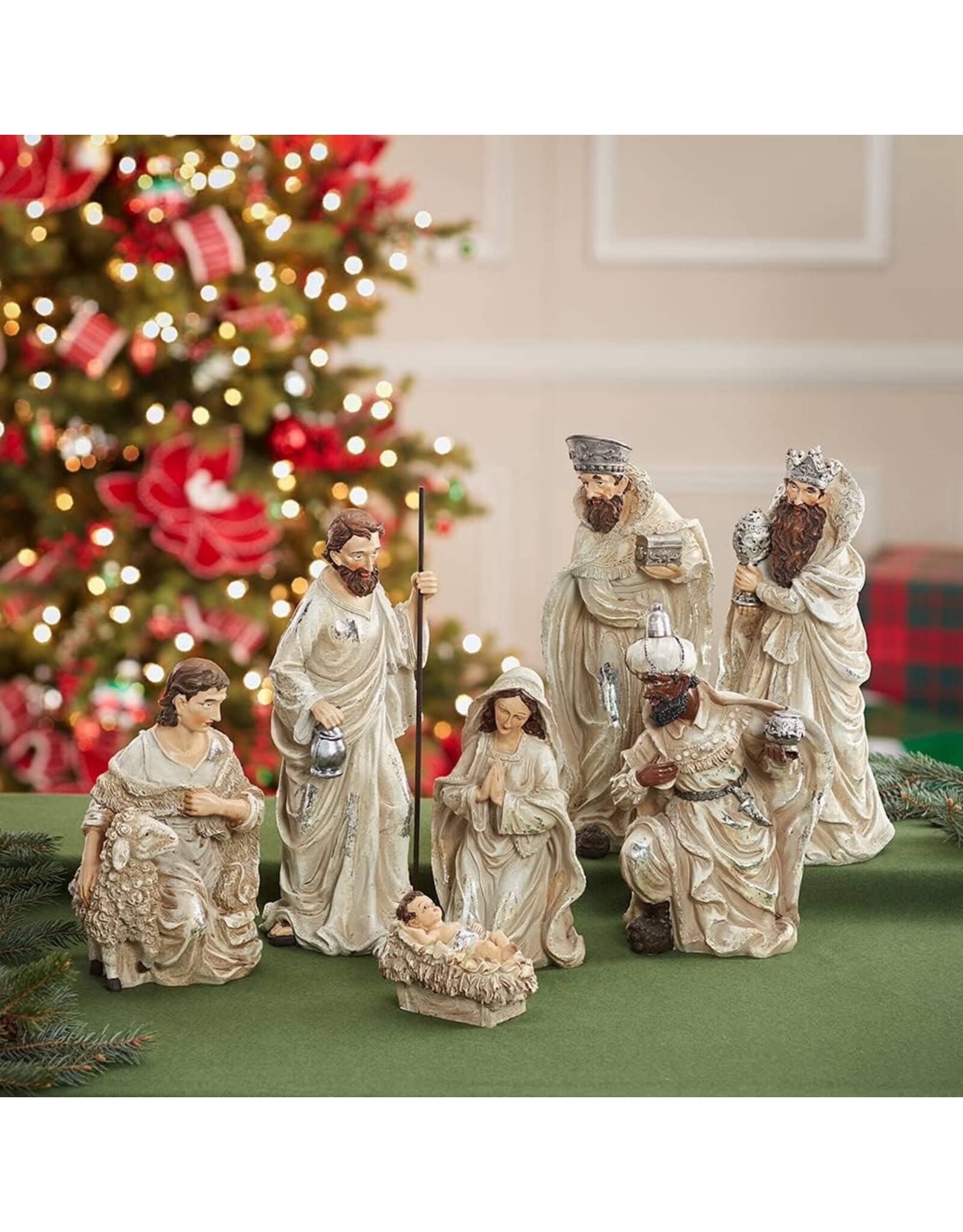 Kurt Adler Holy Family Nativity Table Piece 7pc Set
