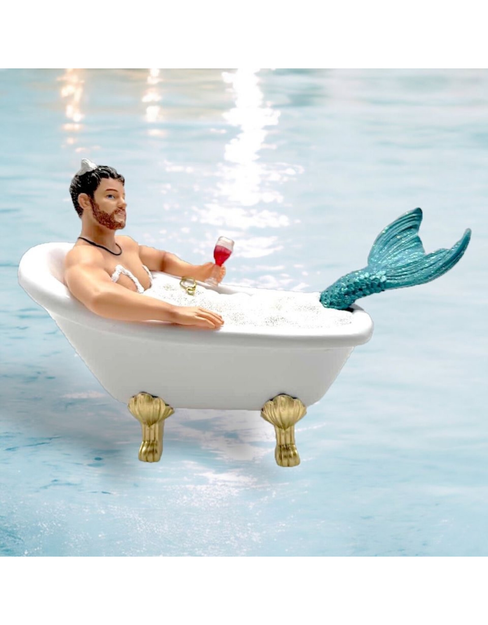 December Diamonds Mr Bubbles Merman Ornament 7 Inch