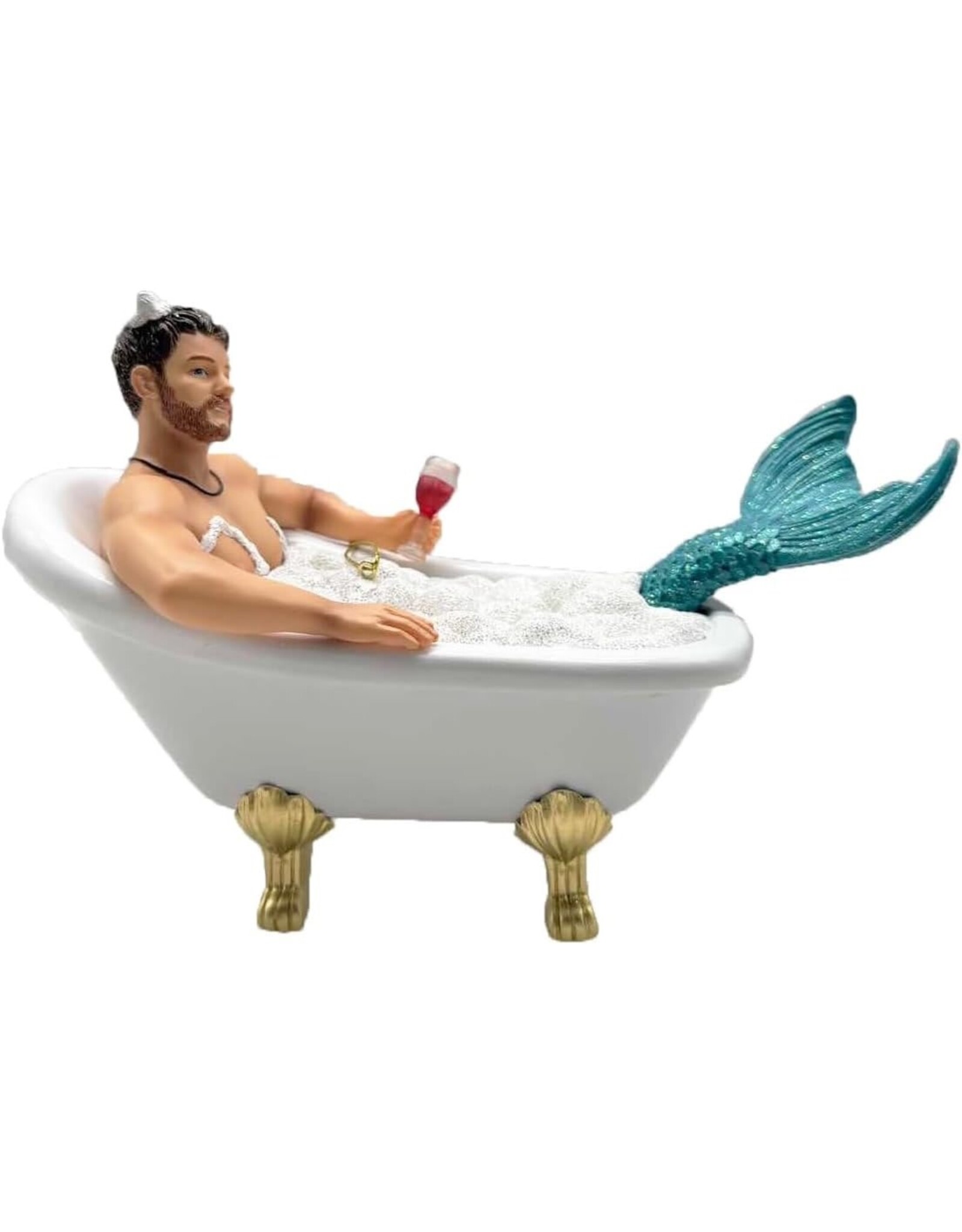 December Diamonds Mr Bubbles Merman Ornament 7 Inch