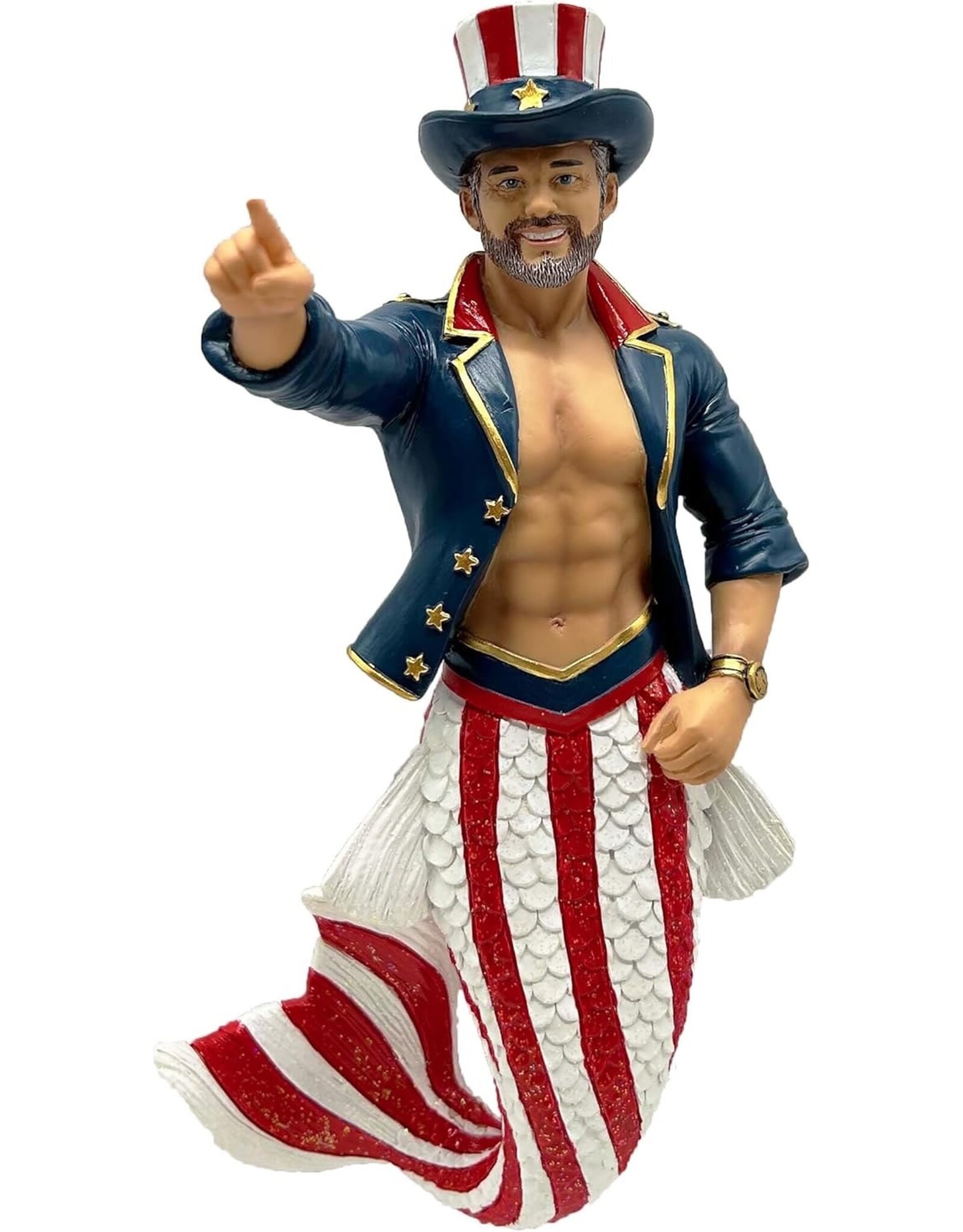 December Diamonds Guncle Sam Merman Ornament 7 Inch
