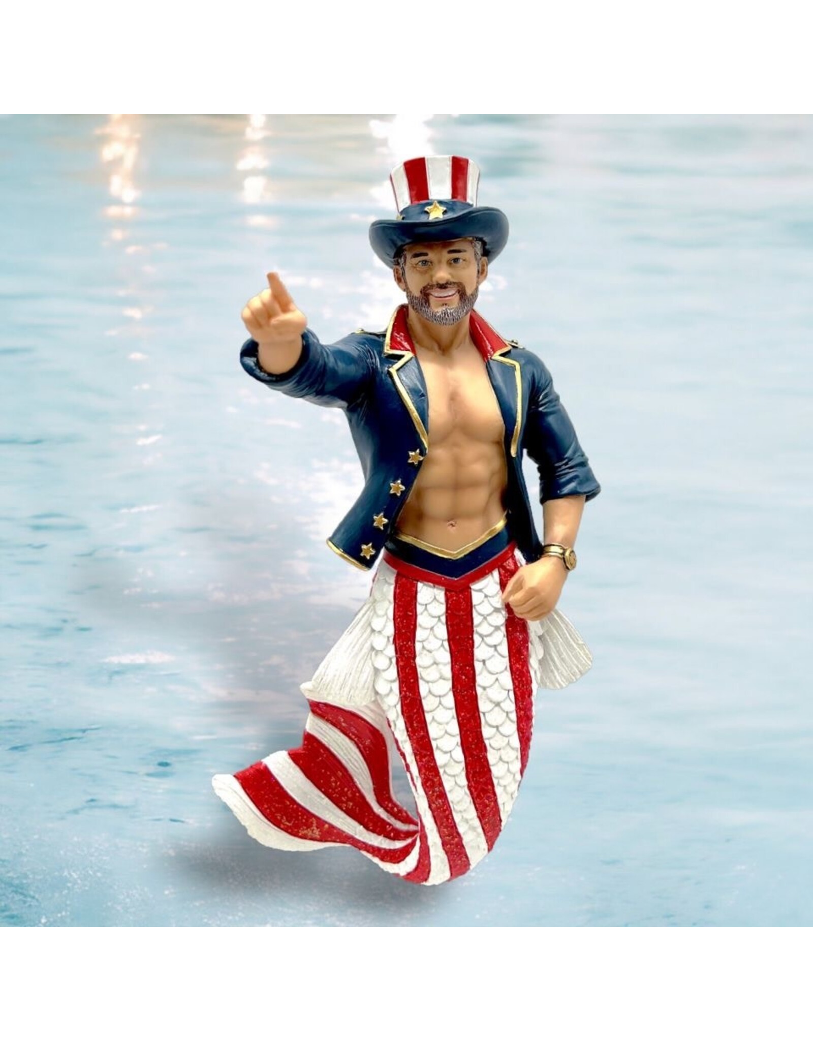 December Diamonds Guncle Sam Merman Ornament 7 Inch