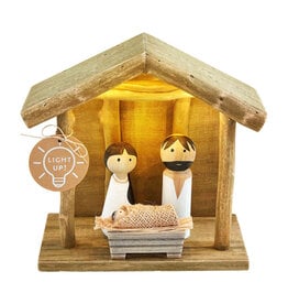 Mud Pie Light Up Christmas Nativity Scene 8x7x4 Inch