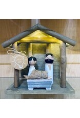 Mud Pie Light Up Christmas Nativity Scene 8x7x4 Inch