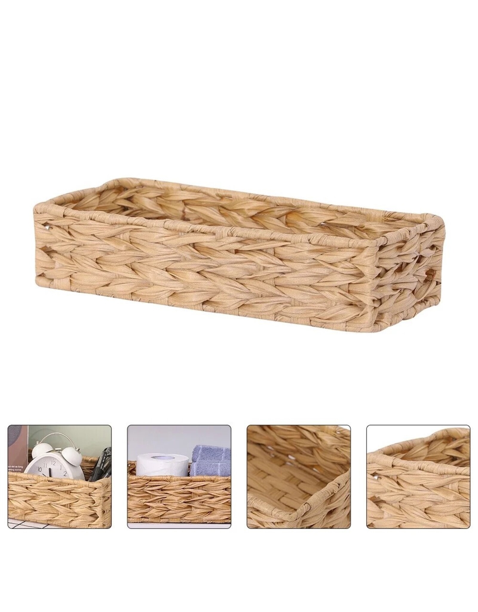 Mud Pie Hyacinth Basket 12x8 Inch Rectangular Storage Basket