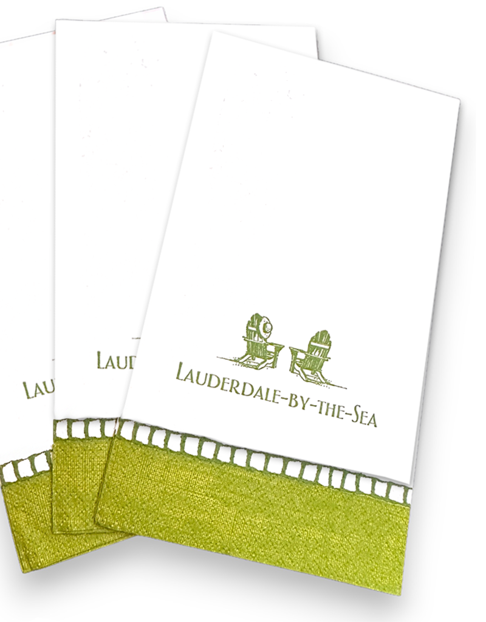 Caspari Lauderdale-By-The-Sea Guest Towel Napkins 18pk 2 Beach Chairs